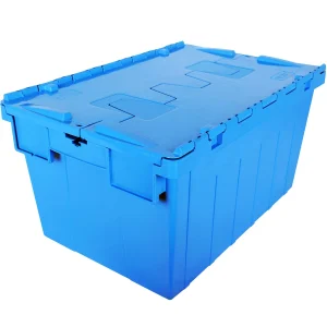 ( 1 Una ) Caja Logistica Con Tapa De Bisagra, Para Apilar O Encajar Medida Externa 600Lx400ax315h Mm