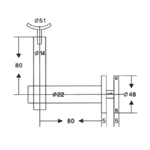 Soporte Para Corremanos-Vidrio. Ajustable. Acabado Satinado. Para Vidrios De 8 A 15 Mm.