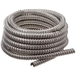 (Rollo 30Mts) Tuberia Tipo Greenfield De Acero Galvanizado. Diametro 3/4".Color Gris. Certificado